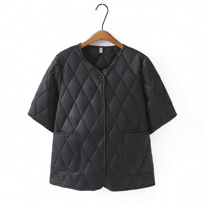 Ženski lagani kardigan-vest s okruglim izrezom, poliester tkanina, zima 2024, japansko-korejski ležerni stil