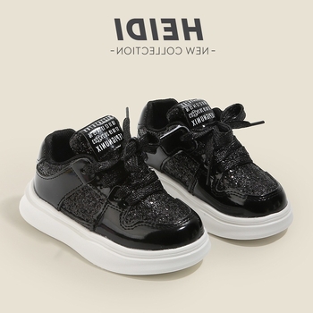 Pantofi sport pentru copii, închidere Velcro, partea superioară din piele artificială, talpă PVC, respirabili și ușori, primăvară–toamnă