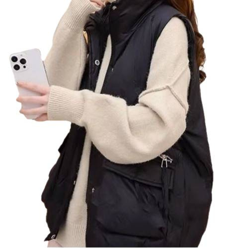 Geometrijski chenille prsluk sa spandeksom, punjenje od svile i pamuka, kratka duljina, polo ovratnik