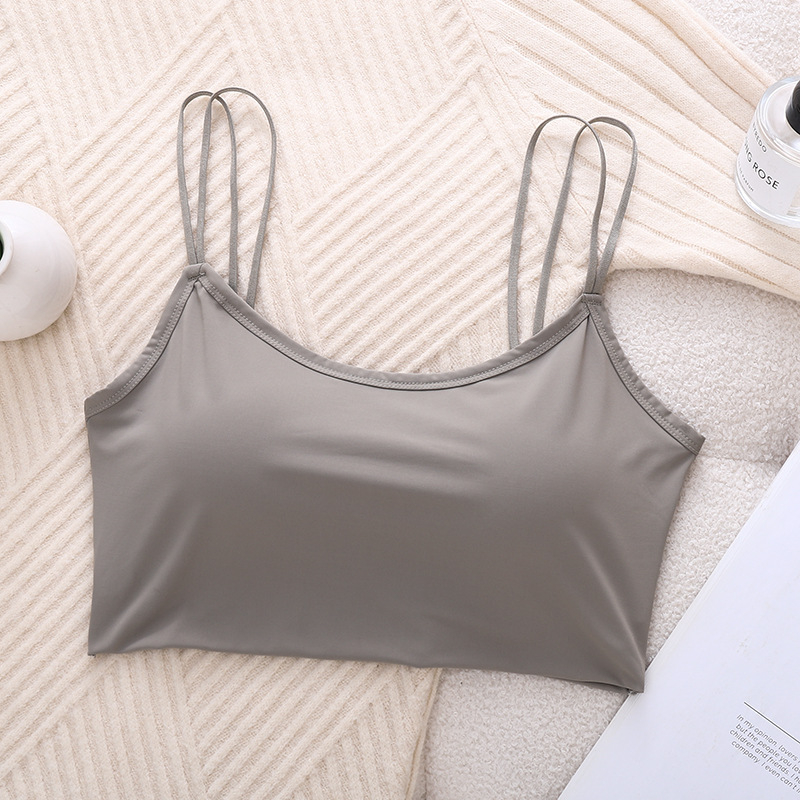 Αθλητικό στηθόδεσμο wrap/τοπ σωλήνας από ice silk με cups από latex; βασικό ύφασμα 80-90% νάιλον; σχήμα κύπελλου: λεπτό πάνω, παχύ κάτω; κύκλος επεξεργασίας 20 ημέρες