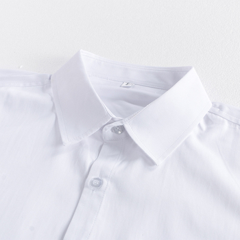 Мъжка риза с дълги ръкави в японски колежански стил, слаба кройка, памучна материя, декоративен джоб