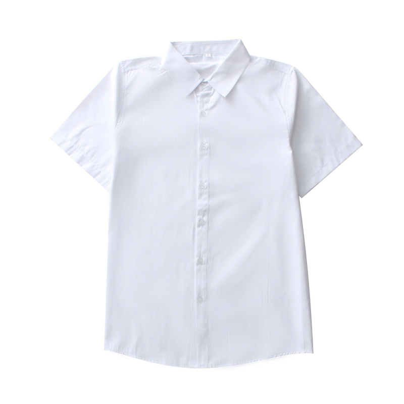 Мъжка риза с дълги ръкави в японски колежански стил, слаба кройка, памучна материя, декоративен джоб