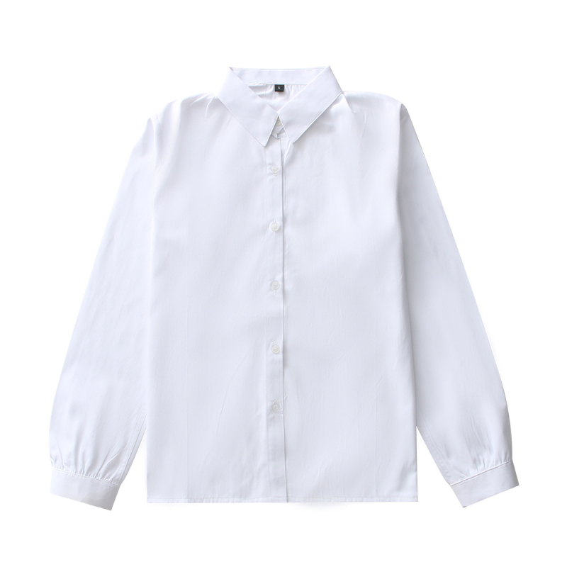 Мъжка риза с дълги ръкави в японски колежански стил, слаба кройка, памучна материя, декоративен джоб