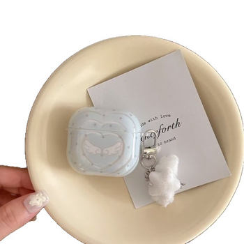 Xinghe puscaur AirPods Pro korpuss – puscaurīgs mīlestības sirds spārnu dizains, pilns pārklājums, TPU, injekciju formēšana, saderīgs ar Apple