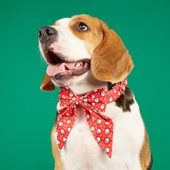 Κολάρο σκύλου από πολυεστέρα με διπλό φιόγκο, καρτούν μοτίβο, χριστουγεννιάτικος βρετανικός στυλ