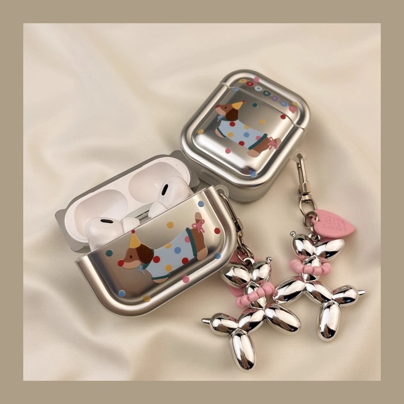 Husă protecție AirPods Pro – TPU, husă moale (Soft Shell), design cartoon, finisaj electroplating, modelul A25, personalizare disponibilă