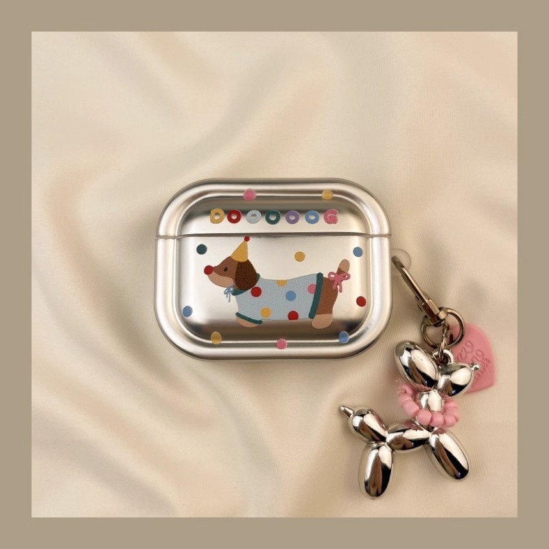 Husă protecție AirPods Pro – TPU, husă moale (Soft Shell), design cartoon, finisaj electroplating, modelul A25, personalizare disponibilă