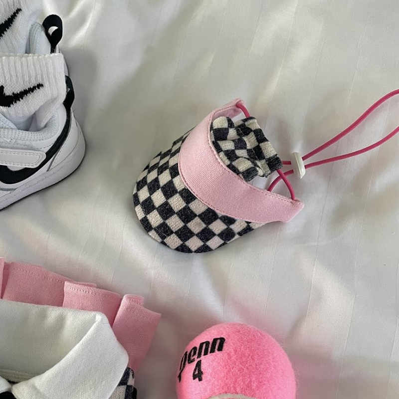 Set odjeće za psa: karirani akrilni pleteni komad (Pattern: Checkerboard; Material: Acrylic; Weaving: Plain weave; Jacquard)