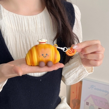 Husă de protecție AirPods — Design pălărie de bucătar desen animat, silicon, relief, compatibil Apple