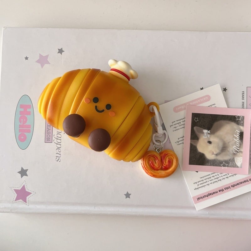 Husă de protecție AirPods — Design pălărie de bucătar desen animat, silicon, relief, compatibil Apple