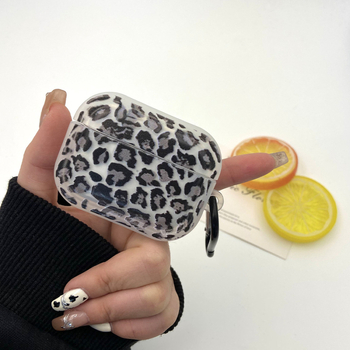 Carcasă de protecție AirPods Pro din TPU, imprimeu leopard, turnare prin injecție, capac universal transparent
