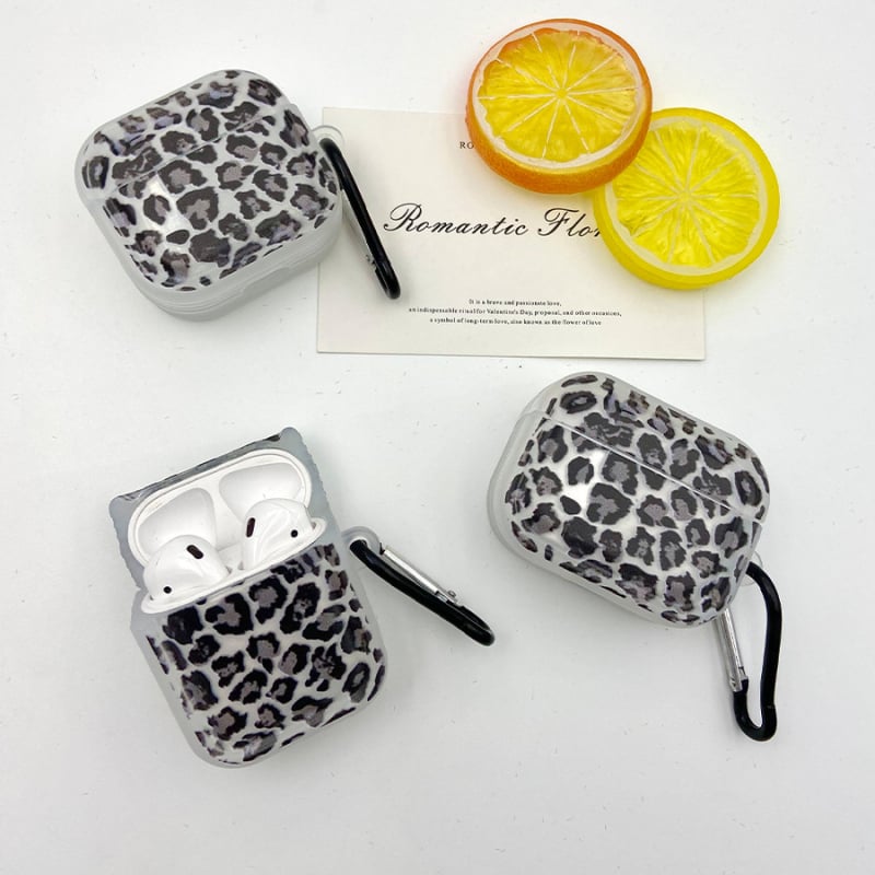 Carcasă de protecție AirPods Pro din TPU, imprimeu leopard, turnare prin injecție, capac universal transparent