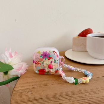 Carcasă TPU transparentă pentru Huawei FreeBuds Pro – design cu flori desen animate, execuție impresionantă