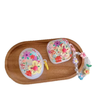 Carcasă TPU transparentă pentru Huawei FreeBuds Pro – design cu flori desen animate, execuție impresionantă