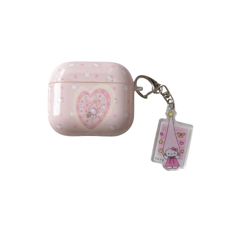 Silikonska futrola za AirPods s preklopnim srcima, zekom i mačkom – karikatura dizajn, gravirani motiv