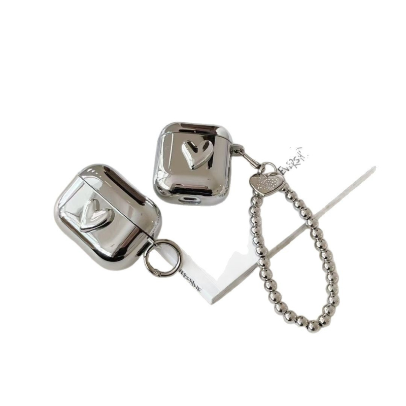 Carcasă de protecție AirPods Pro 2-a și 3-a generație - TPU, husă cu înveliș moale, lucrată manual, compatibil universal, motiv inimă, personalizabil