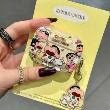 TPU zaštitna kutija Cartoon Shin-Chan za AirPods Pro 3. generacije, AirPods Pro 1./2. generacije i AirPods 4. generacije – crtani stil, sprej završna obrada, mogućnost prilagodbe