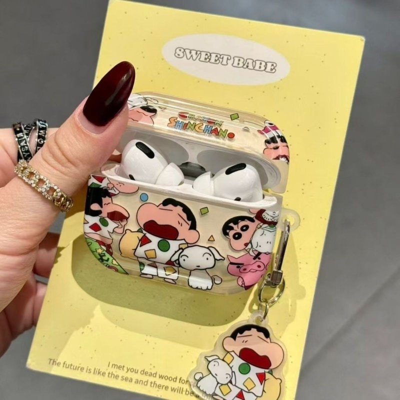TPU zaštitna kutija Cartoon Shin-Chan za AirPods Pro 3. generacije, AirPods Pro 1./2. generacije i AirPods 4. generacije – crtani stil, sprej završna obrada, mogućnost prilagodbe
