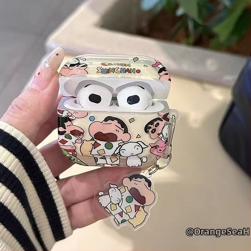 Cartoon Crayon Shin-Chan TPU ochranné puzdro pre AirPods Pro 3 (1/2 generácie) a AirPods 4. generácie