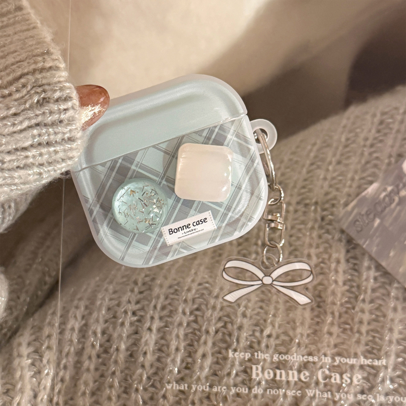 AirPods Pro 2 защитен калъф — 3D ледено-прозрачен каменен модел, TPU, полупрозрачен стил японско-корейски, спрей финиш, персонализиране, 1/2-верига с квилтинг