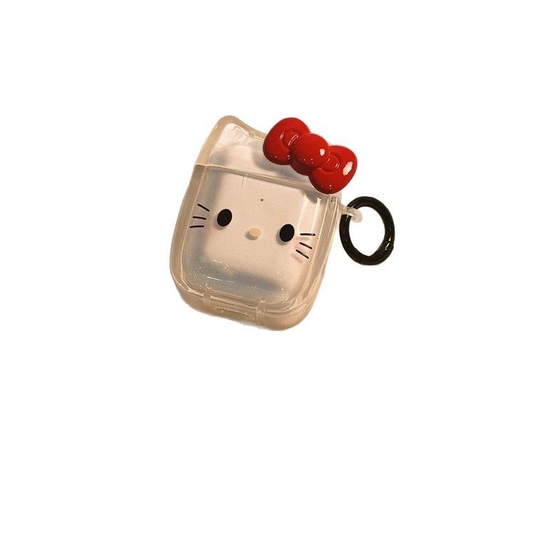 TPU prozirni kućište za AirPods s dizajnom Kitty mačka — mekani zaštitni kućište, crtani stil, kompatibilno s AirPods Pro 2, AirPods 3. i 4. generacije