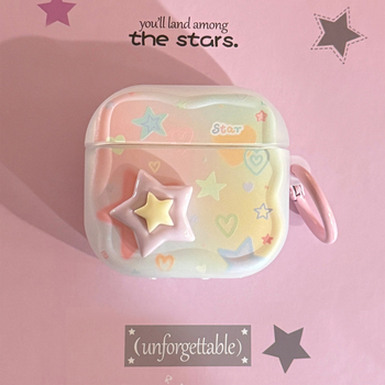 TPU futrola za AirPods Pro 2, poluprozirna 3D dizajn zvjezdani graffiti, završni premaz, mogućnost prilagodbe, kompatibilno s Apple