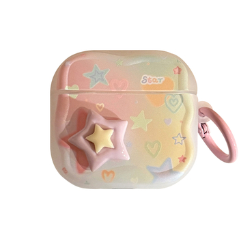 TPU futrola za AirPods Pro 2, poluprozirna 3D dizajn zvjezdani graffiti, završni premaz, mogućnost prilagodbe, kompatibilno s Apple