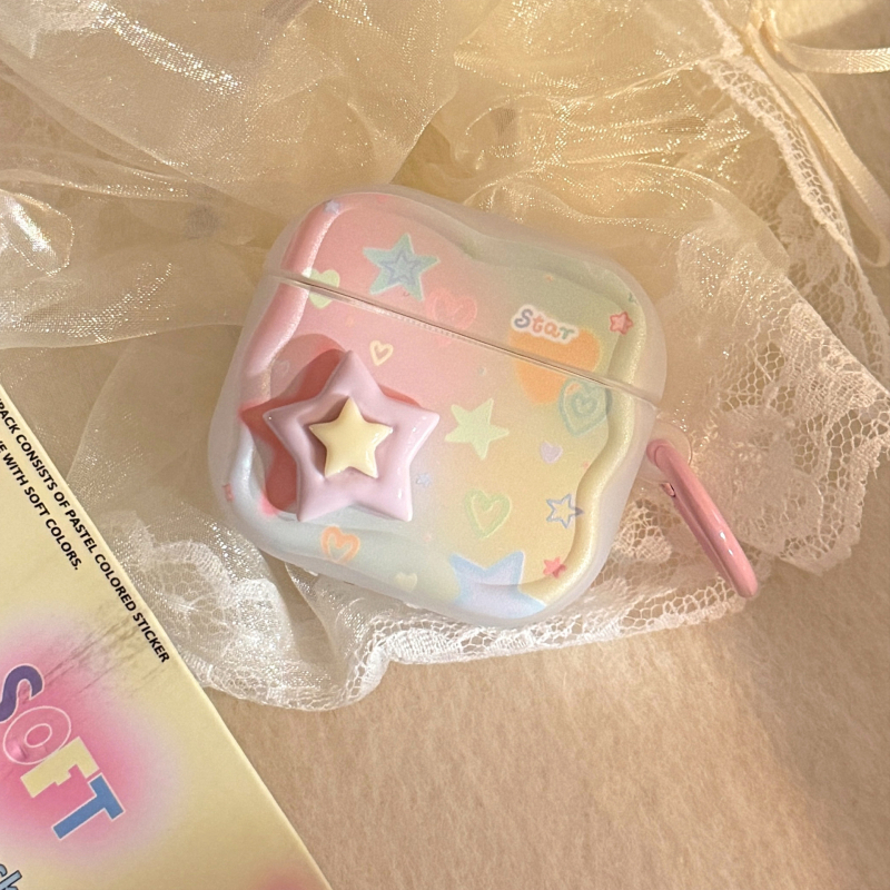 TPU futrola za AirPods Pro 2, poluprozirna 3D dizajn zvjezdani graffiti, završni premaz, mogućnost prilagodbe, kompatibilno s Apple