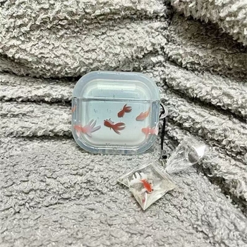 Zlatna ribica zaštitno kućište za AirPods 4 i AirPods Pro 2 – cartoon stil; materijal: Drugo; kompatibilni modeli: Drugo; 3. generacija