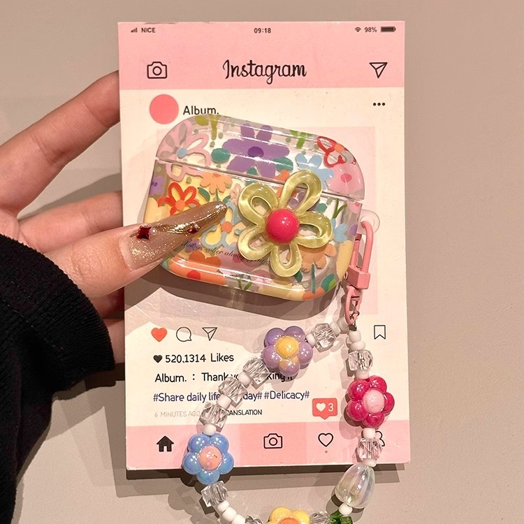 Wan Lechen TPU etui za AirPods – dizajn ljetnog cvijeća, kompatibilno s AirPods Pro 2 i AirPods 4 (3. generacija)