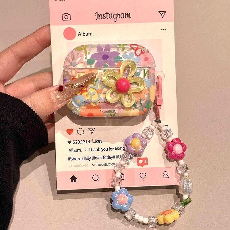 Wan Lechen TPU etui za AirPods – dizajn ljetnog cvijeća, kompatibilno s AirPods Pro 2 i AirPods 4 (3. generacija)