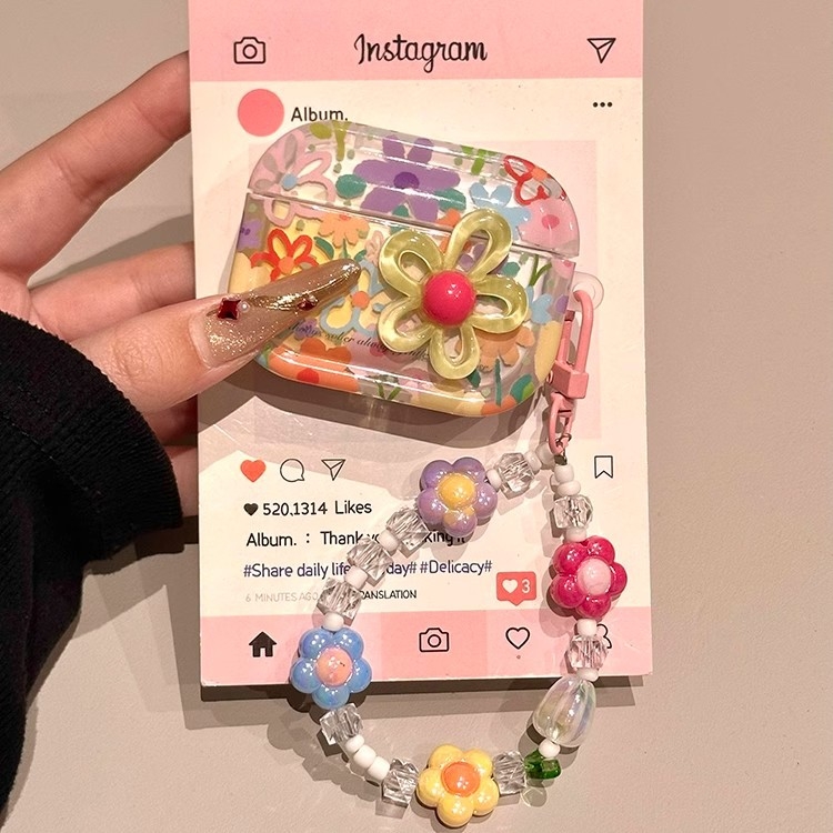 Wan Lechen TPU etui za AirPods – dizajn ljetnog cvijeća, kompatibilno s AirPods Pro 2 i AirPods 4 (3. generacija)