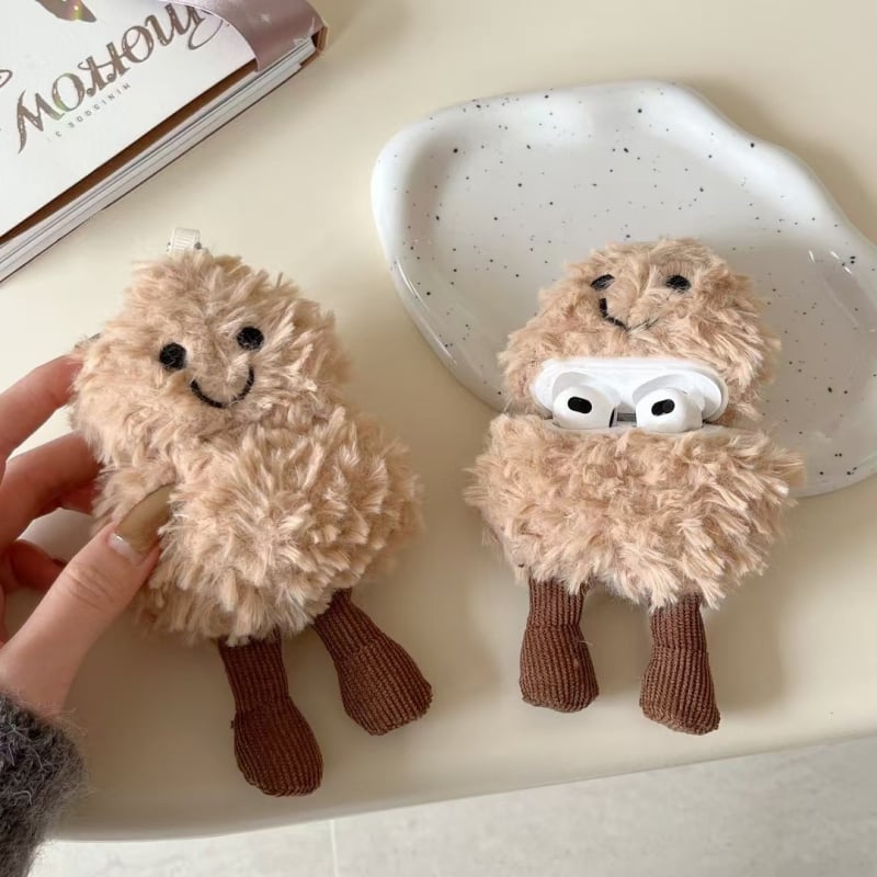 Zaštitna futrola za AirPods - plišani materijal, crtić dizajn, prenose mekano kućište, za AirPods 4, Pro 2 i AirPods 3