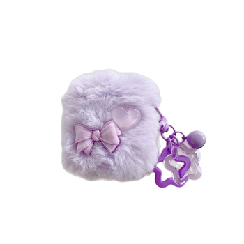 AirPods Pro 3 zaštitno kućište s pliš mašnicom u korejskom stilu, prijenosni i univerzalni dizajn, ljepilo u izradi