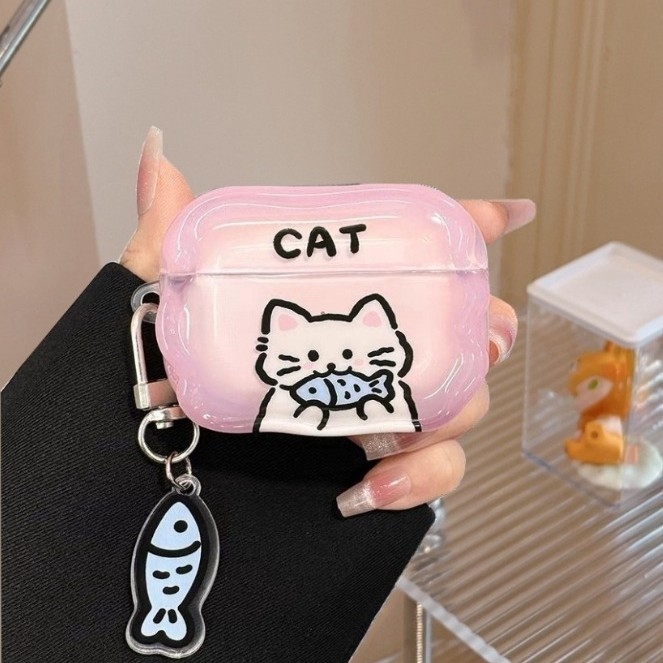 TPU zaštitno kućište s mačjim motivom za AirPods Pro (1./2. generacija) i AirPods 4. generacije – univerzalno, reljefno