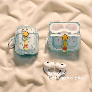 Kućište za AirPods Pro 2 i AirPods 4 – TPU materijal, prozirni dizajn, crtani stil, 3D reljef, kompatibilno s Apple