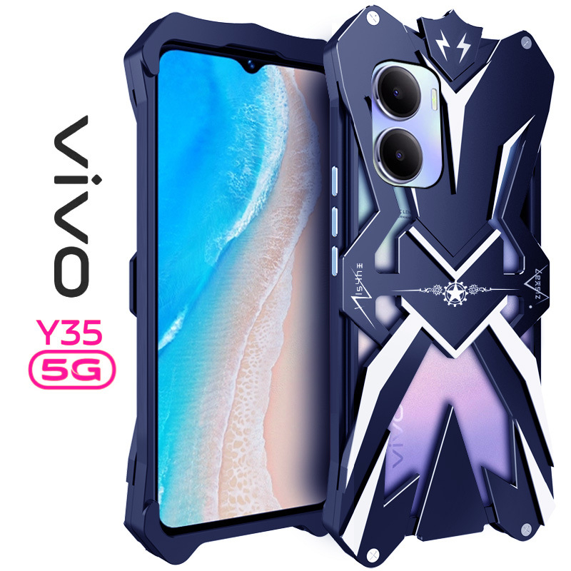 Metalový tvrdý kryt pre Vivo Y35 – Dutý dizajn, Ochrana proti nárazu, Odolný voči opotrebeniu, Proti pádu