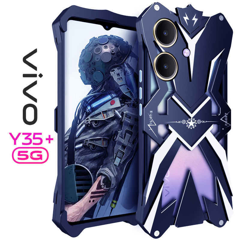 Metalový tvrdý kryt pre Vivo Y35 – Dutý dizajn, Ochrana proti nárazu, Odolný voči opotrebeniu, Proti pádu