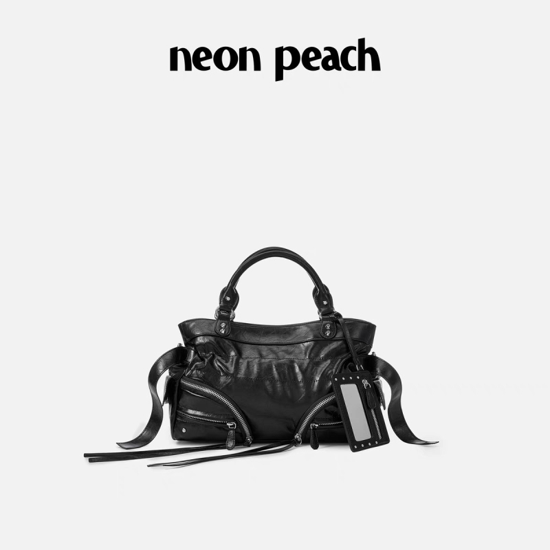 Hengjingyx Neon Peach válltáska — PU anyagból, nagy kapacitású, cipzáras zárás, belső cipzáros zseb, poliészter bélés