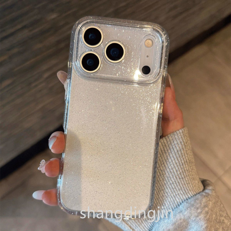 TPU кейс за iPhone 17 Pro Max с прозрачен глитър и съвместими модели iPhone
