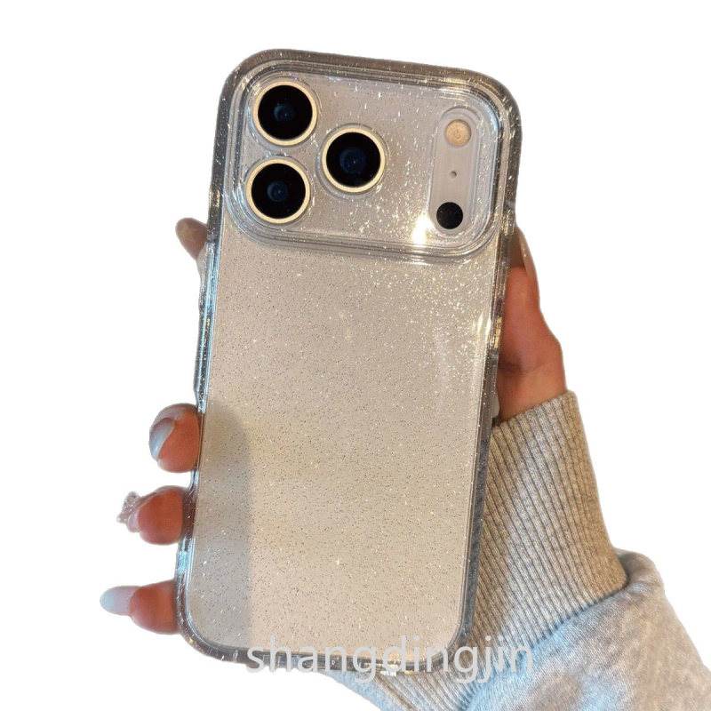 TPU кейс за iPhone 17 Pro Max с прозрачен глитър и съвместими модели iPhone