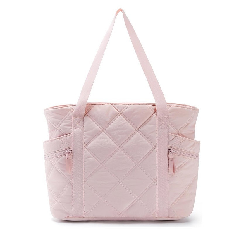 Női nylon tote táska – városi egyszerű stílus, vízszintes négyzet alakú forma, cipzáras nyitás, laminált belső rekesz, poliészter bélés