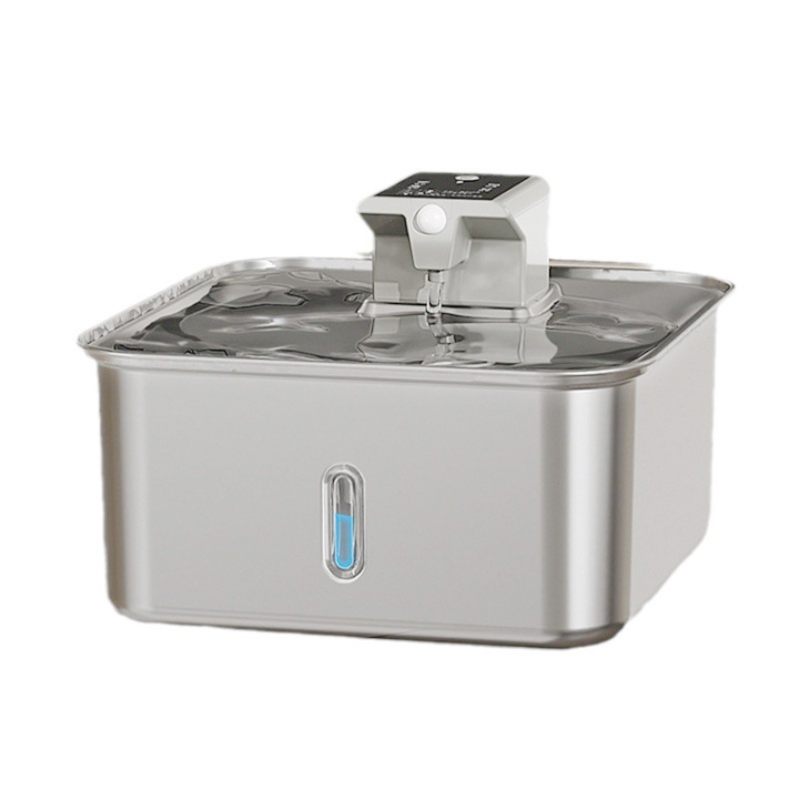 Bežični dispenser za vodu za kućne ljubimce od nehrđajućeg čelika — senzor, odvojiv, model FT802, težina 1200 g, za mačke i pse