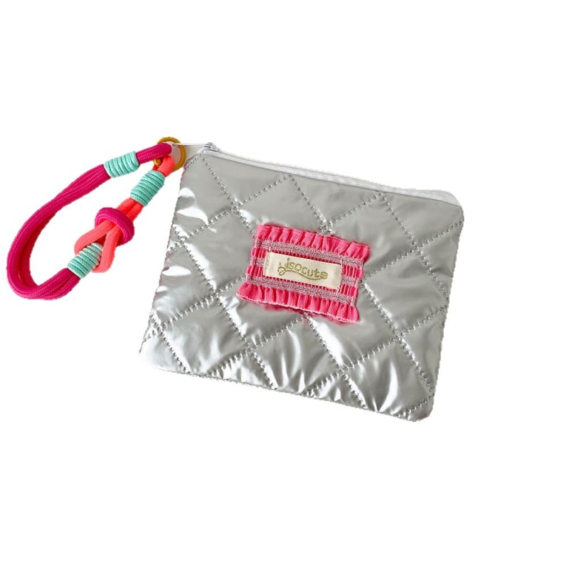 HISOCUTE kozmetikai táska masni-szíves mintával, nagy kapacitású clutch, poliészter anyag, cipzáras zárás, hordozható, uniszex