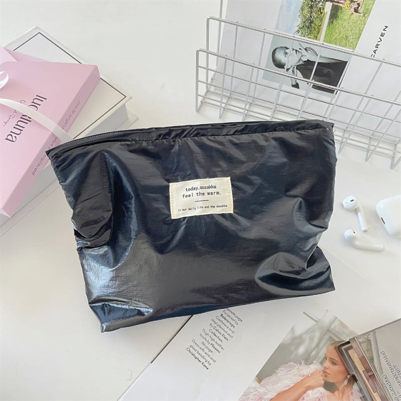 Kozmetická taška-organizér s veľkou kapacitou, polyesterové vonkajšie prevedenie, podšívka z plátna, street fashion štýl, unisex