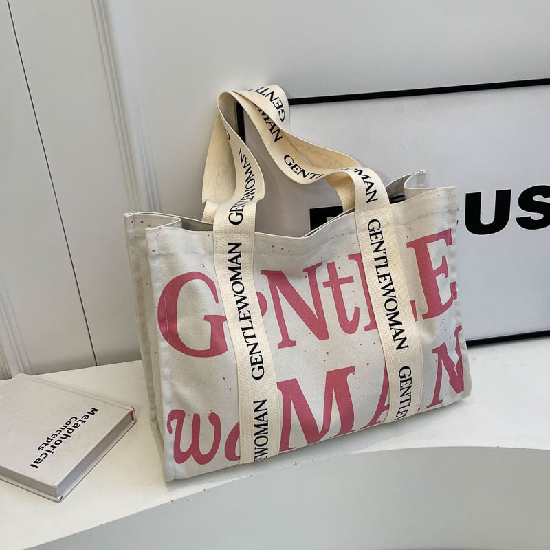 Dámska taška z plátna Tote, Veľká kapacita, Zapínanie na zips, Polyesterová podšívka, Vnútorná kapsa na telefón