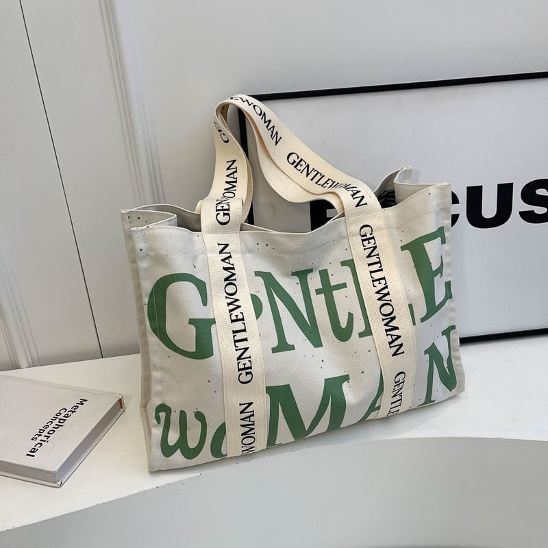 Dámska taška z plátna Tote, Veľká kapacita, Zapínanie na zips, Polyesterová podšívka, Vnútorná kapsa na telefón