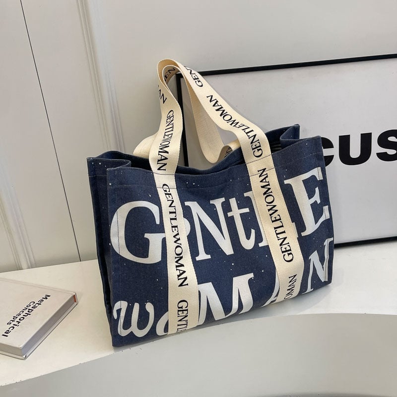 Dámska taška z plátna Tote, Veľká kapacita, Zapínanie na zips, Polyesterová podšívka, Vnútorná kapsa na telefón