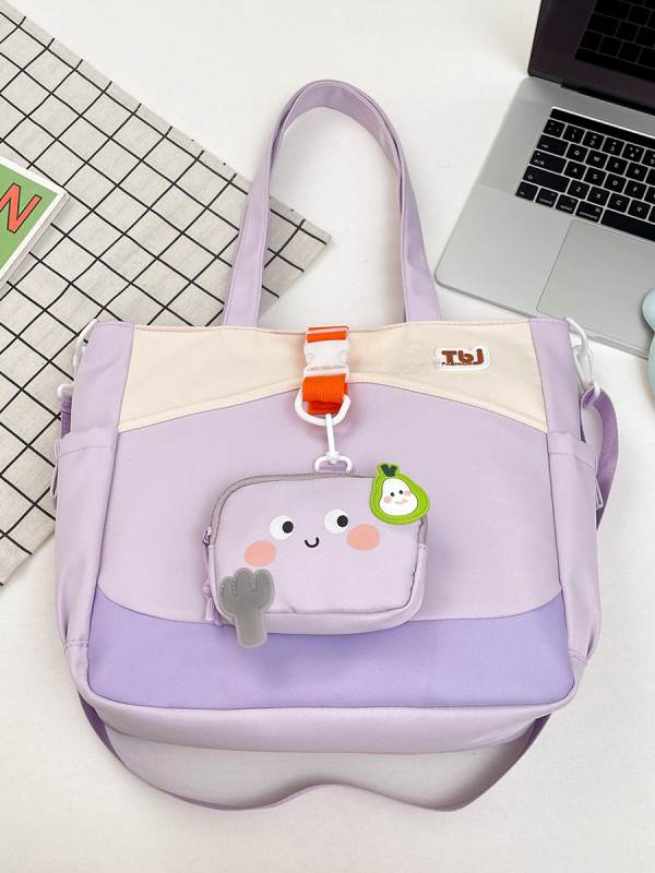 Dámska taška Tote – Svieži a jemný štýl, Oxford látka, vodorovný štvorcový tvar, zapínanie na zips