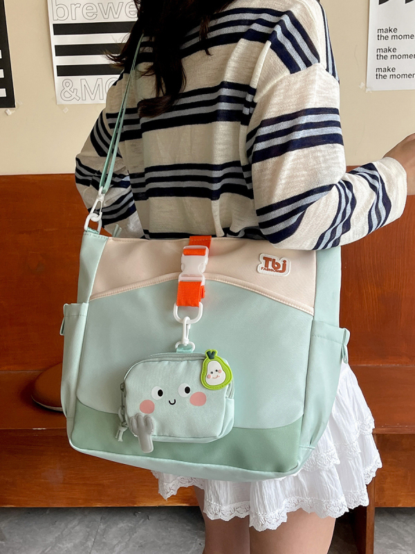 Dámska taška Tote – Svieži a jemný štýl, Oxford látka, vodorovný štvorcový tvar, zapínanie na zips